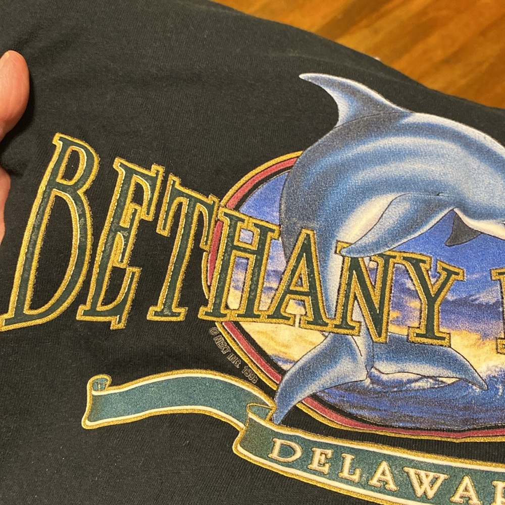 3X 100% cotton Bethany Beach Delaware black T-shirt - Picture 3 of 5